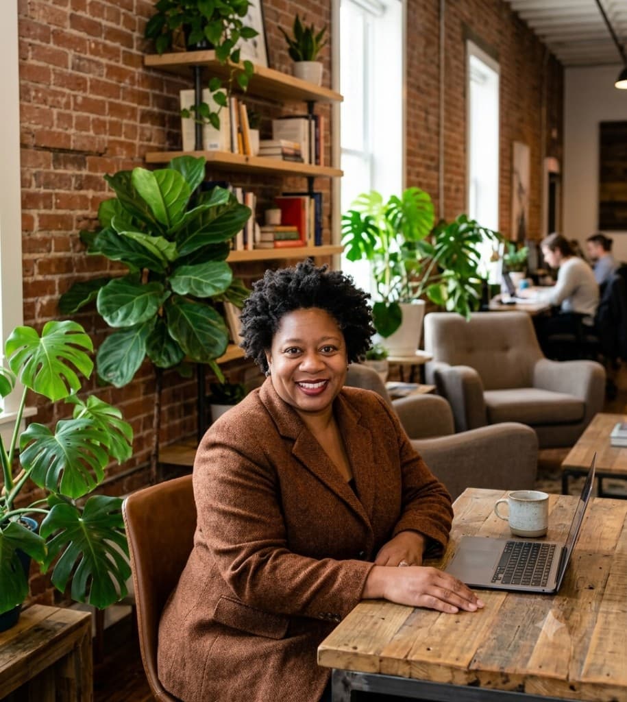 Jennifer Huggins, executive advisor, in a modern collaborative office